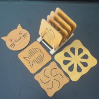 木质餐垫隔热垫创意餐桌垫盘子垫家用防烫垫锅垫砂锅垫碗垫杯垫子|5个大号+支架