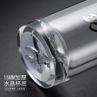 水晶双层玻璃杯男女士水杯带盖滤网商务办公便携泡茶杯子定制