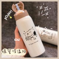 保温杯带吸管水杯成人孕妇学生儿童便携运动304防漏不锈钢车载