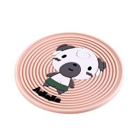 杯垫可爱卡通隔热垫子软硅胶桌子防护隔热垫子|藕粉1个