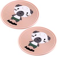 杯垫可爱卡通隔热垫子软硅胶桌子防护隔热垫子|藕粉2个