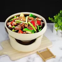 日式小火锅固体酒精炉家用干锅陶瓷砂锅自助火锅仔湘菜馆特色餐具Y5