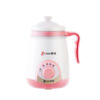 婴儿捕食煲粥宝宝粥锅煮粥电炖辅食锅迷你办公宿舍养生杯陶瓷炖锅H4|樱花红 400ML特厚发热胆