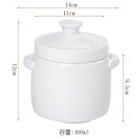水蒸蛋盅隔水燕窝炖盅陶瓷带盖家用大小号炖罐炖锅煲汤骨瓷盅碗|玉瓷鼓型(400ml)送汤勺+蒸架