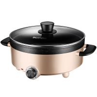 多功能电热锅韩式电火锅家用电火锅不粘锅电煎锅烤锅4-10人|5L旋钮电火锅/麦饭石