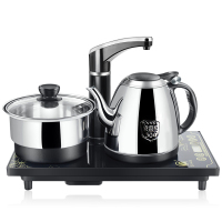 茗茶小镇自动上水电热水壶304不锈钢电水壶三合一茶具套装|黑色