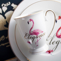 300ml欧式简约骨瓷杯复古英式咖啡杯创意家用陶瓷杯马克杯花茶杯