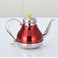 不锈钢宫廷壶电磁炉壶咖啡壶细口茶壶家用手冲壶复古壶酒店餐厅用|红色 1.8L
