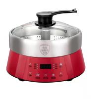 全自动智能升降火锅家用多功能分体式电蒸煮炉脱糖电火锅电蒸锅|电脑版5L红色
