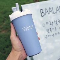 韩版ins不锈钢保温杯便携咖啡杯带吸管成人水杯男女学生简约杯子