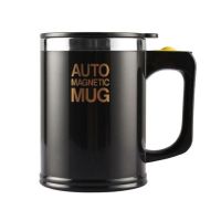 不锈钢自动搅拌杯电动懒人咖啡杯牛奶杯子速溶蛋白粉电动杯子带盖|黑色 400ml