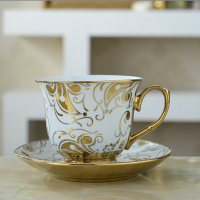 镀金咖啡杯欧式咖啡杯陶瓷杯套装高档金边创意英式办公下午茶具|一杯一碟子一勺子