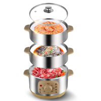 多功能电蒸锅家用大容量多层蒸汽海鲜锅自动断电蒸菜火锅三层