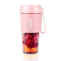 充电便携迷你多功能榨汁机 电动榨果汁机榨汁杯水果机 车载户外杯|粉色4叶刀(十杯榨汁量)