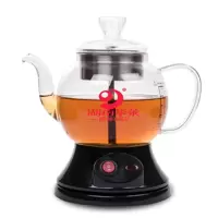 黑茶煮茶器多功能蒸汽普洱茯茶加厚玻璃蒸茶壶安化黑茶专用煮茶壶|08B款黑色(印华莱)