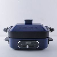 英国摩飞多功能锅烧烤炉火锅料理锅电烤炉家用网红一体电烤锅魔飞|蓝色 【标配】+平烤盘