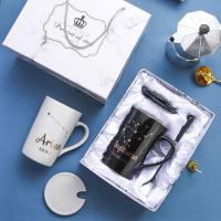 创意十二星座杯子陶瓷马克杯带盖勺喝水杯家用大容量咖啡杯情侣杯