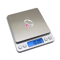 家用厨房烘焙秤0.01g精准迷你珠宝电子燕窝称0.1g微型小天平克秤|充电3000g三托盘+砝码