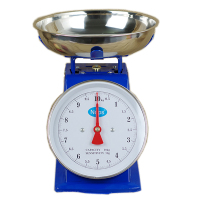 老式秤盘秤机械台秤家用10公斤kg圆盘弹簧秤指针称托盘厨房秤卖菜|蓝色中号10公斤关注收藏送运费险