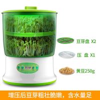 豆芽机家用生豆芽机器全自动特价大容量发四季豆芽菜罐桶盆|双层+1蓄水压盘+250克黄豆 DYJ-A01