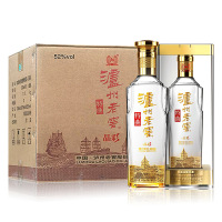 泸州老窖52度特曲晶彩浓香型白酒（内含3只手提袋）500ml*6瓶