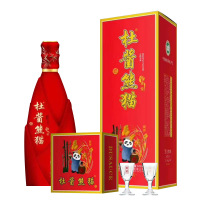 杜酱53度红色熊猫香柔酱香型白酒(带杯)500ml单瓶