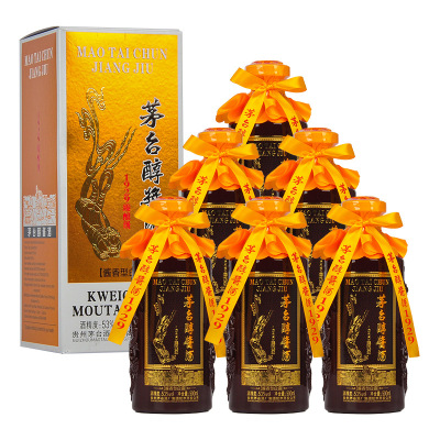 Moutai/茅台醇香酒1929臻酿级53度酱香型白酒(内含3只手提袋)500ml*6瓶