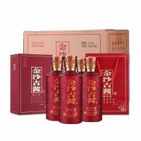 金沙古酱大师级纯粮固态酿造红53度酱香型白酒(礼盒装)450ml*4瓶