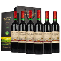 Greatwall/长城长城12.5度干红葡萄酒解百纳特制(含6礼盒+3礼品袋)750ml*6瓶