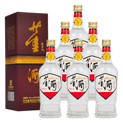 董酒白标经典八角瓶54度董香型白酒(盒装)500ml*6瓶