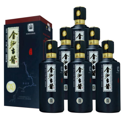 金沙古酱匠师级15纯粮固态酿造53度酱香型白酒500ml*6瓶