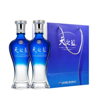 洋河52度天之蓝(赠一只礼袋)浓香型白酒520ml*2瓶