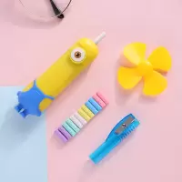 开学小人电动橡皮擦带风扇静音精美吸卡装儿童学习辅助用品