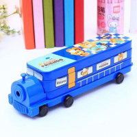 儿童文具盒男孩小学生多功能笔盒托马斯韩国创意男童幼儿园铅笔盒 托马斯文具盒深蓝