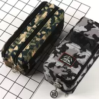 迷彩手提大容量笔袋男简约中学生韩国创意多层铅笔袋小学生文具盒