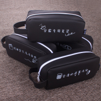 韩国创意学霸笔袋黑色简约男女文字文具盒中小学生大容量铅笔袋