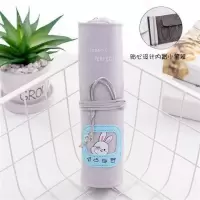 韩国小清新可爱女大学生笔帘卷笔袋韩版简约大容量初中生文具盒男 灰色小白兔