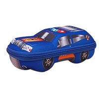 小学生密码锁文具盒男生笔袋超人钢铁侠大容量幼儿园儿童铅笔盒 0008汽车深蓝色
