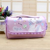 奇迹暖暖手提包中小大学生大容量笔袋文具盒女生韩版密码锁笔袋 奇迹暖暖密码锁肩带PU紫色