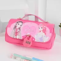 奇迹暖暖手提包中小大学生大容量笔袋文具盒女生韩版密码锁笔袋 玫红色密码锁