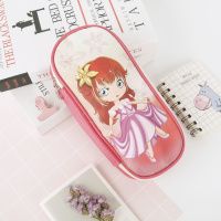 笔袋女生韩版网红少女心东西学习用品初中生简约ins文具盒男铅笔 红发紫裙AE216 +1支小猪中性笔