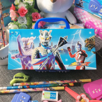 密码锁文具盒韩版多功能可爱儿童网红文具盒男女孩小学生铅笔盒 三层奥特曼