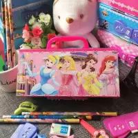 密码锁文具盒韩版多功能可爱儿童网红文具盒男女孩小学生铅笔盒 三层白雪公主