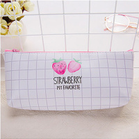 少女心笔袋女生韩版中学生文具盒女简约小清新可爱卡通笔盒大容量 两个草莓 5支学霸笔+2本学霸本