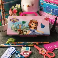 密码锁文具盒韩版多功能可爱儿童网红文具盒男女孩小学生铅笔盒 三层苏菲亚
