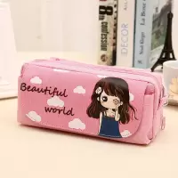 笔袋女孩韩国简约女生小清新可爱小学生铅笔盒初中生文具盒学生用 1575粉色小姑娘