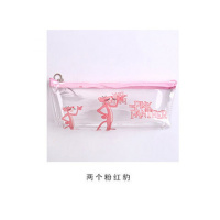 少女心笔袋女生韩版中学生文具盒女简约小清新可爱卡通笔盒大容量 两个豹 5支学霸笔+20支笔芯