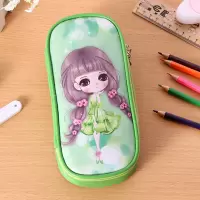 韩版网红笔袋可爱女孩铅笔盒卡通大容量男女小学生儿童学习文具盒 晴川女孩[一个笔袋]