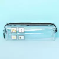 透明笔袋韩版简约女生小清新可爱高中初中小学生用铅笔文具盒 透明-方形四方块
