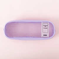 简约文具盒铅笔袋大容量多功能卷笔袋男女帆布铅笔盒文具袋收纳袋 网纱笔袋(粉色)